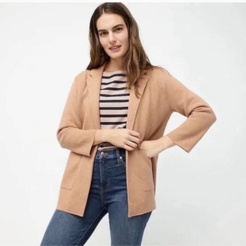 J Crew Sophie Merino Wool Open Front Sweater Blazer Women’s Cardigan XS Shacket